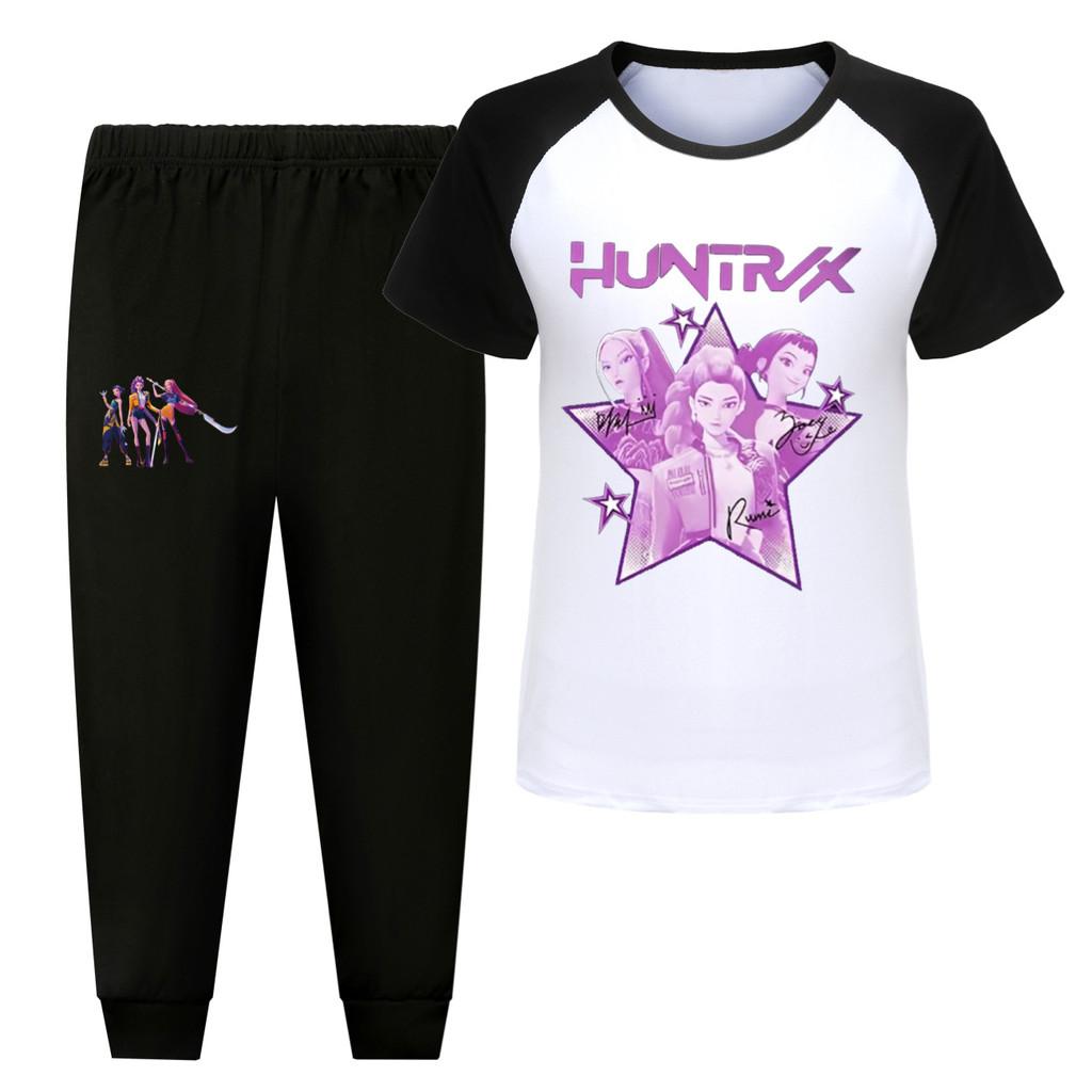 5034 Kinder Mädchen Rumi Zoey Mira Hunters Print T-Shirt Hose Hose Kleidungsset