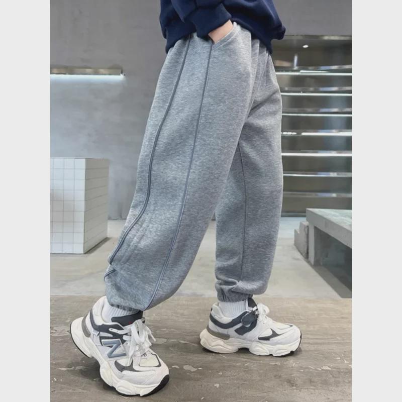 2024 Boys' Winter Casual Sports Sweatpants - Thickened, Plus Velvet
