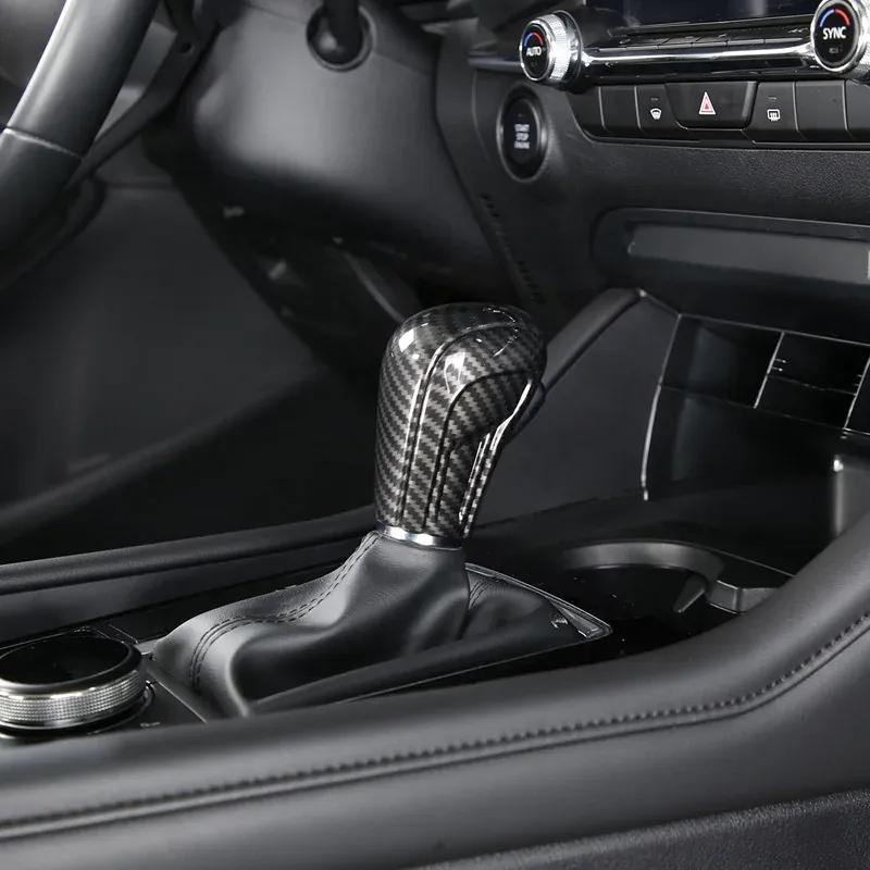 Car Gear Head Shift Knob Handle Cover Trim Sticker For Mazda 3 BP Axela CX-30 CX30 CX-50 - ABS Carbon Fiber Accessories