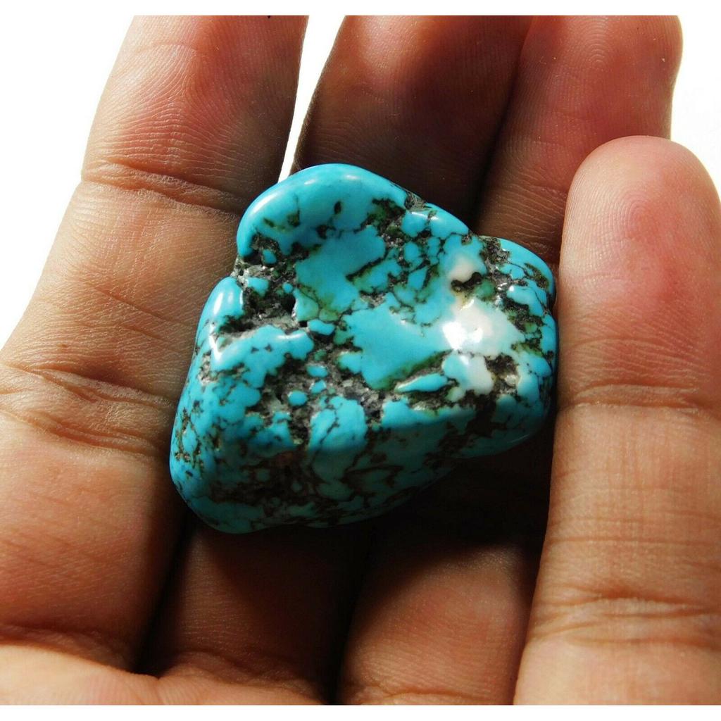 90 Ct Natural Arizona Blue Turquoise Rough Slab Crystal Loose Gemstone CERTIFIED
