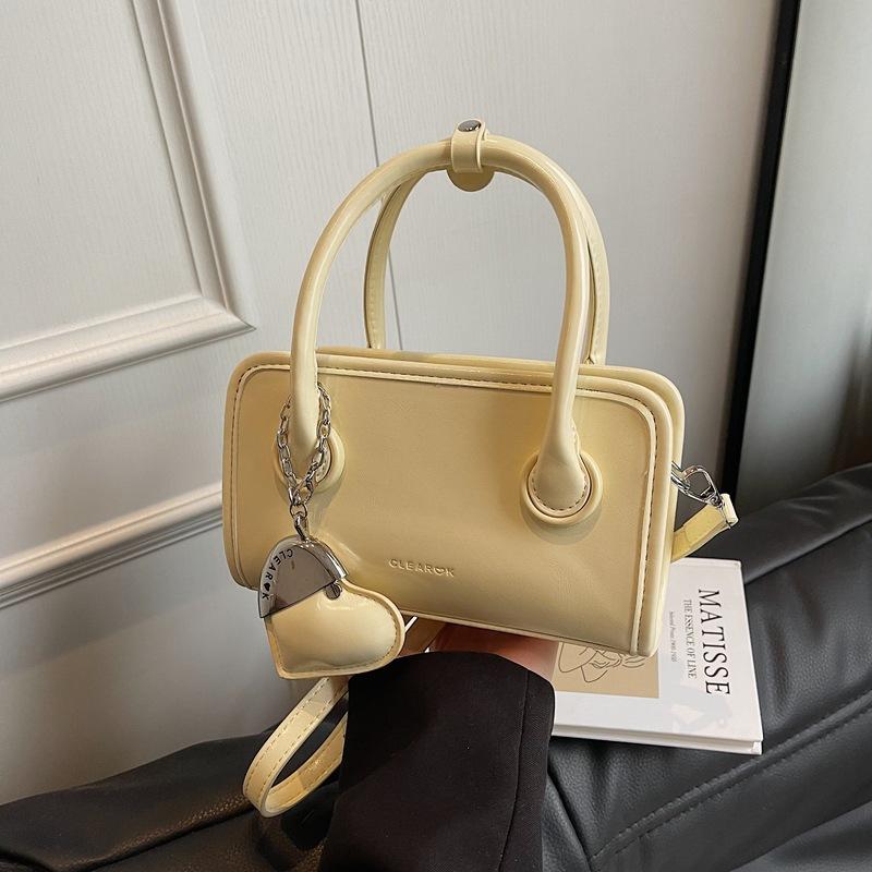 2025 New Fashion Versatile Bowling Handbag Solid Color PU Styling Pillow Bag One Shoulder Crossbody Bag Small Square Bag