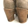 UGG Wildleder Kurzer Absatz Shearling Stiefel Beige Größe US6 23.0cm(GEBRAUCHT)
