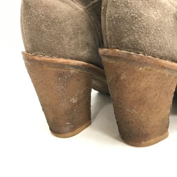 UGG Suede Short Heel Shearling Boots Beige Size US6 23.0cm(USED)