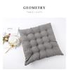 Solid Color 16-Hole Thickened Pom-Pom Seat Cushion for Chairs and Sofas