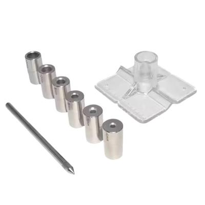 Drill Guide Kit for 4/5/6/8/10/12mm Drill Diameters with V-Groove for Round Bars, Vertical Hole Drilling