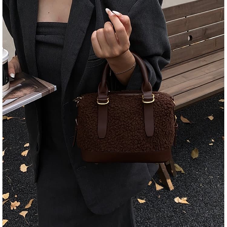 Damen Plüschtasche Schulter Schräg Umhängetasche