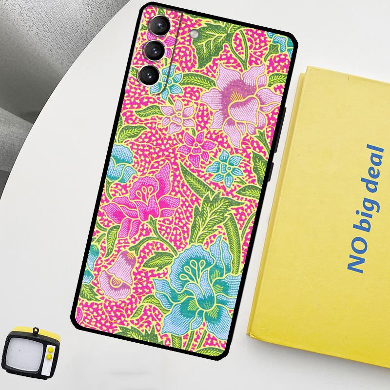 Batik Pattern Phone Case For Samsung Galaxy S25 Ultra S21 S22 S23 S24 Ultra S9 S10 S20 Plus S25 FE Cover