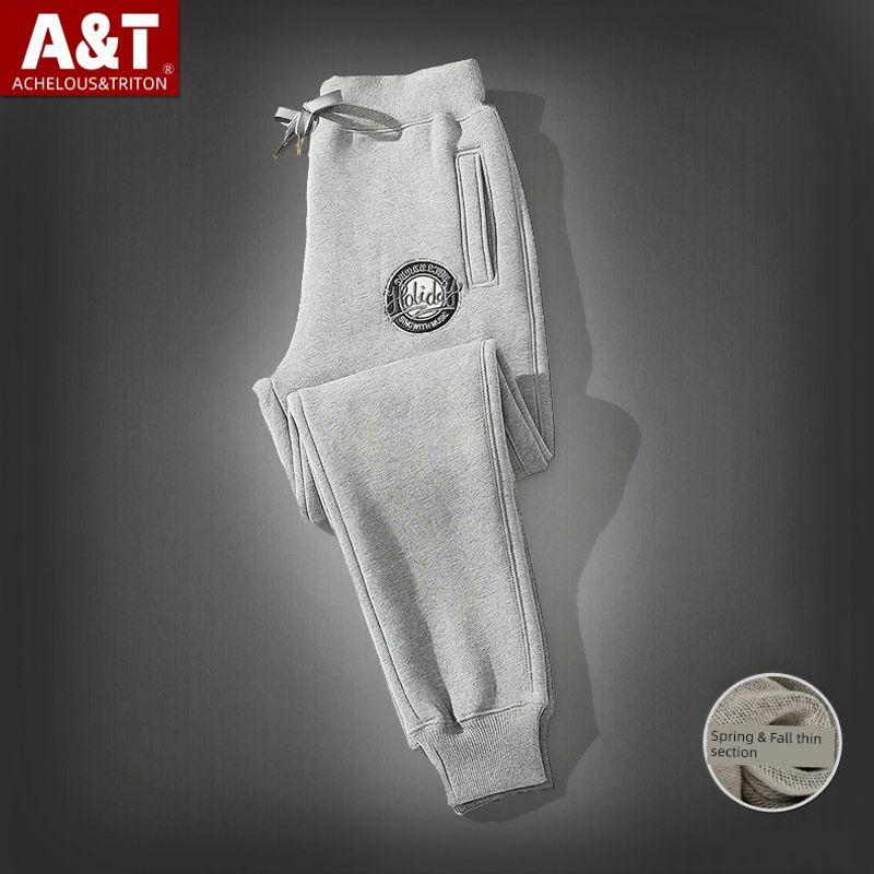 

Красные повседневные утепленные модные спортивные штаны на кулиске Light gray [Spring & Fall thin]] 2XL