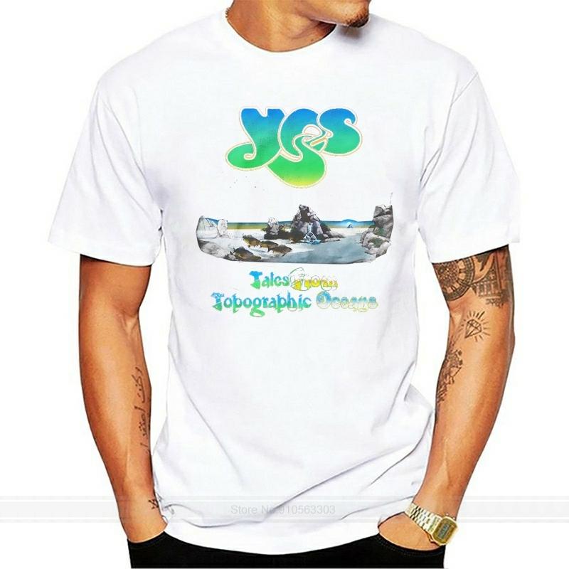 

Футболка Topographic Oceans TНовая высококачественная повседневная модная футболка с принтом для мужчин из хлопка S белый