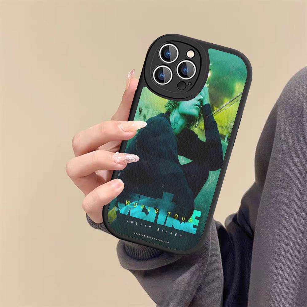 Singer Justin B-Bieber For iPhone 16 15 14 13 12 11 Pro Max Plus Leather Phone Cover