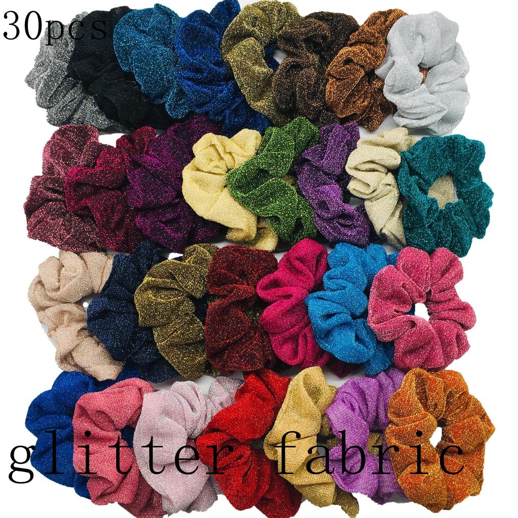 50/40/30 Stück/10 Stück Haargummis für Frauen Mädchen Plüsch Elastisches Band Gummiband Weihnachten Weihnachtsmann Accessoires Flauschiger Kunstpelz Satin