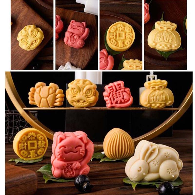 50g Sacos de Bênção Fofos Moldes para Pastelaria Molde de Bolo da Lua Molde de Bolo da Lua Pressão Manual Material Plástico Acessórios de Cozinha