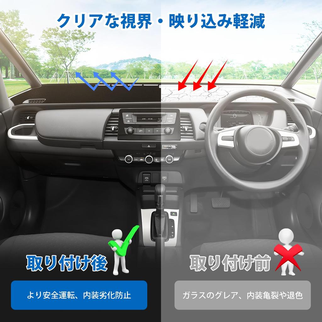 Virauto Honda Fit Dashboard Compatible with and GR8 Models February 2020 Specific Sun Reduces Prevents Car 1 Piece Set GR-Type Mat, GR1, GR2, GR3,