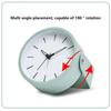 1pc 4.5 inch metal rotating quartz alarm clock, simple desktop silent clock, suitable for home and office decoration