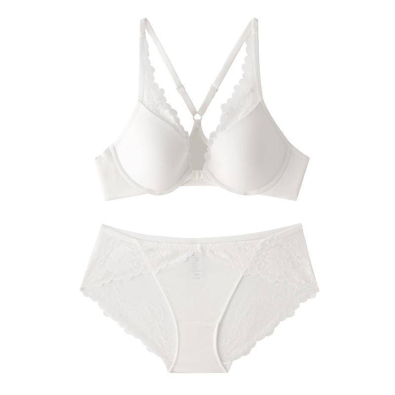 

Small breasts gather front buckle underwear women s lace edge suit summer seamless bra beautiful back bra women 70A/32A