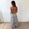 Sleeveless Floral Print Tiered Hem Maxi Dress