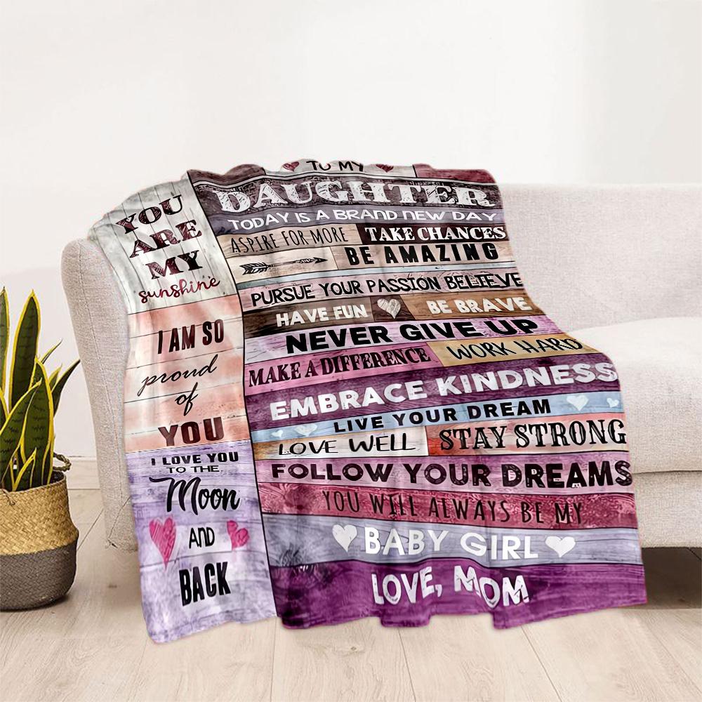 1pc Mom's Love Blanket Soft Cozy Lightweight for Travel Camping Picnics Sofa Office Bed Living Room Perfect Gift for Friends and Family