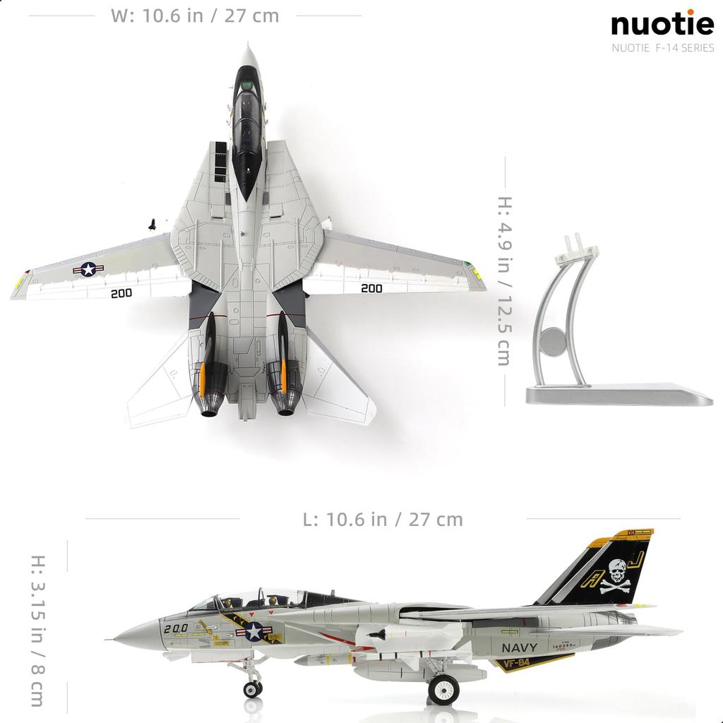 NUOTIE US Navy Tomcat din aliaj Model Jolly Rogers Fighter Diecast Aircraft Military Display Model Produs finit 172 F-14 VF-84