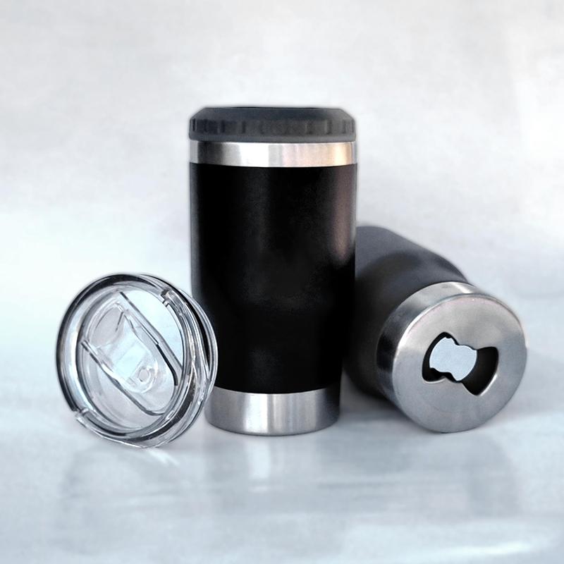 Copo Térmico de Aço Inoxidável 14oz Copo de Cerveja Com Abridor 2 Tampas Garrafa Isolada a Vácuo Viagem de Carro Mantém Frio Tanque Garrafa de Água para Whisky