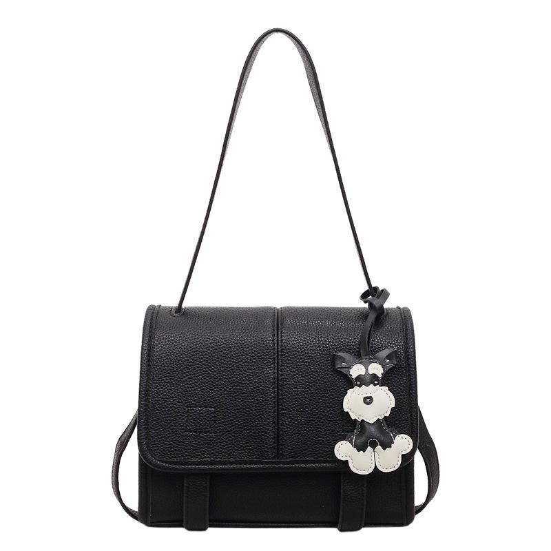 

Women s Bag Retro Large-capacity Messenger Fashionable Casual Simple One-shoulder Underarm Commuting All-matching Cross-body 23x7x17 чорний