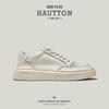 HAUT TON Men's Leather White Skate Shoes B001