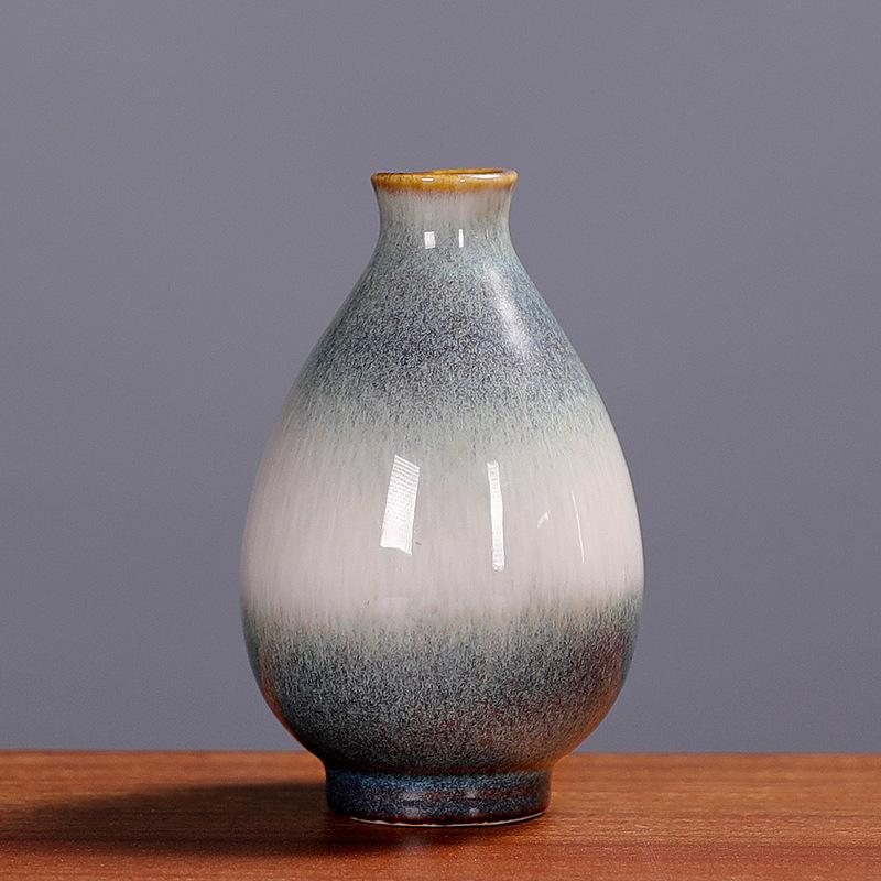 Modern Minimalism Ceramic Vase  Home Accessories a Flambe Vase Ceramic Handicrafts Green Plant Hydroponic Flower Apparatus