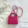 Elegantní Retro Jednobarevná Mini Kabelka Všestranná Korejský Styl Vzor Srdce Láska PU Kůže Crossbody Taška přes Rameno pro Středoškolačky