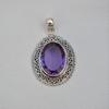 Handmade Oval Amethyst Pendant, 925 Sterling Silver, Boho Anniversary Gift