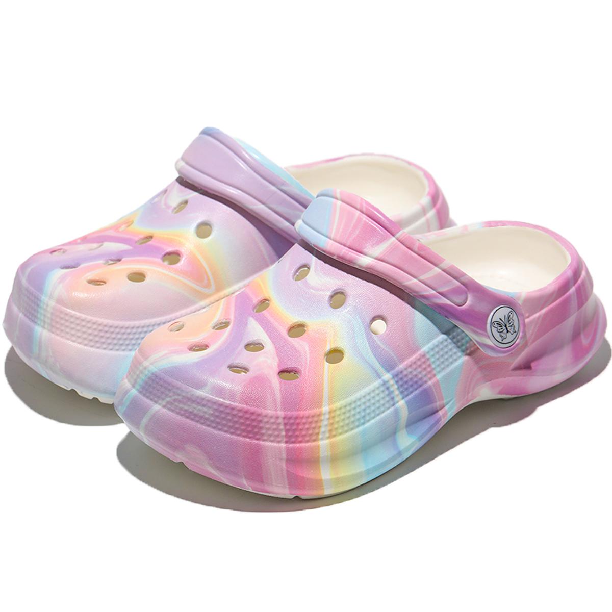 

Kids Slip-On Clogs and Mules - Breathable, Waterproof, EVA Garden Shoes with Decorative Chain for Beach and Everyday Wear 168 24