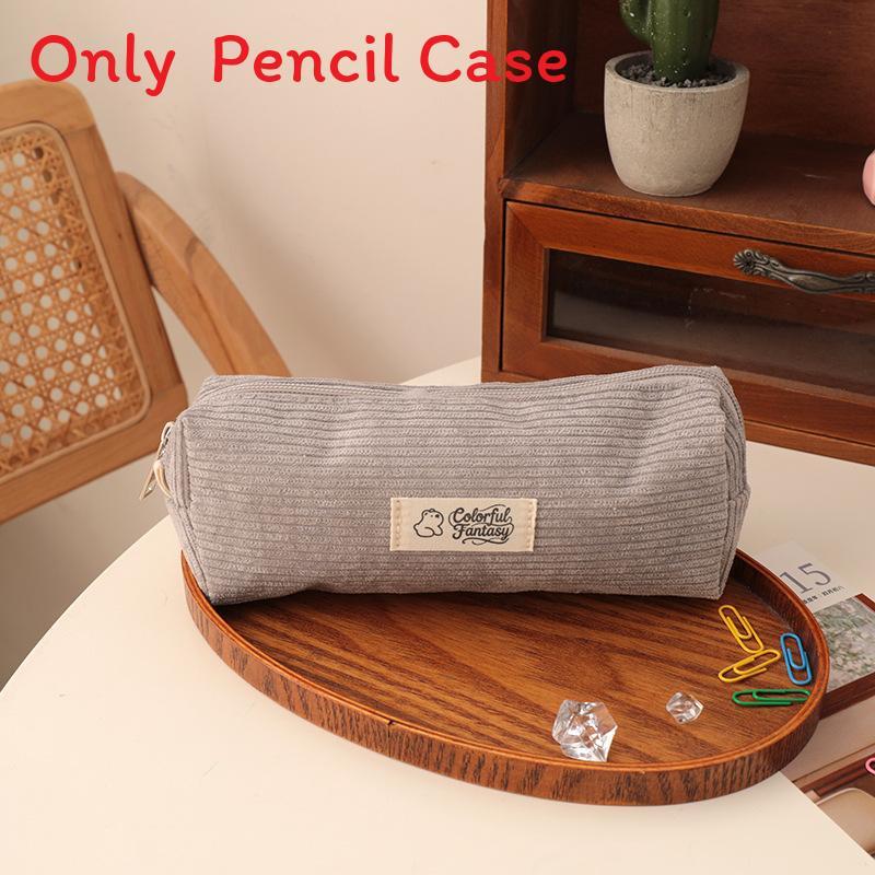 Pastel Corduroy Pen Bag With Slim Design For School And Office Use