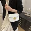 Spring and Summer New Versatile Solid Color Simple High-end Texture Temperament Shoulder Messenger Bag Saddle Bag Women's Bag