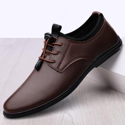 Eenvoudige Casual Leren Schoenen voor Heren Comfortabele Oxford Schoenen Buiten Wandelschoeisel Vintage Stijl Mannelijk Formeel Kledingschoeisel