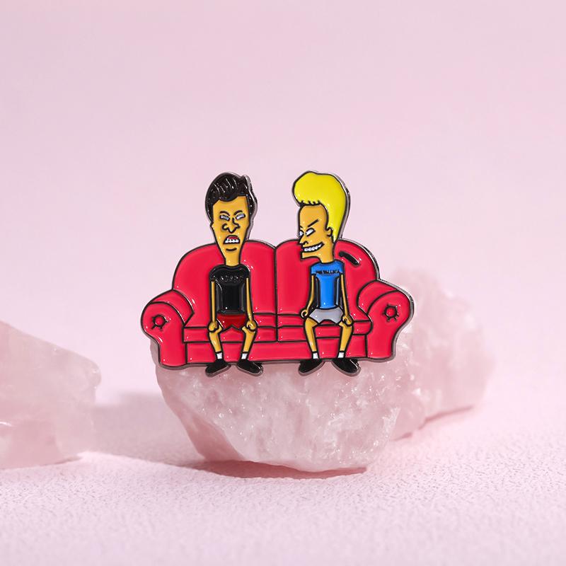 Cartoon Comic Characters Enamel Pins Custom Manga Brooches Lapel Badges Sofa Boy Funny Jewelry Gift for Kids Friends