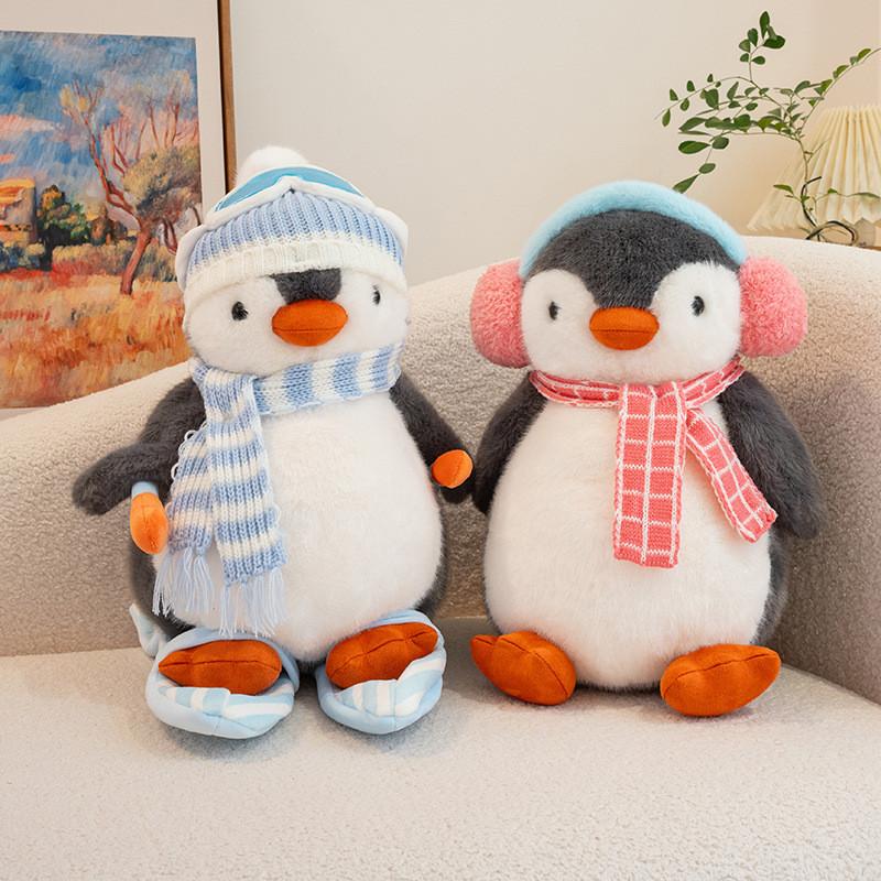 Pinguin Plüschtier mit Skateboard-Design für Kinder und Jugendliche Geschenk