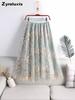 Autumn New Style Sweet Long Sleeve Chiffon Dress Double Mesh Embroidery Flower Slim Fit A-Line Half Skirt for Women