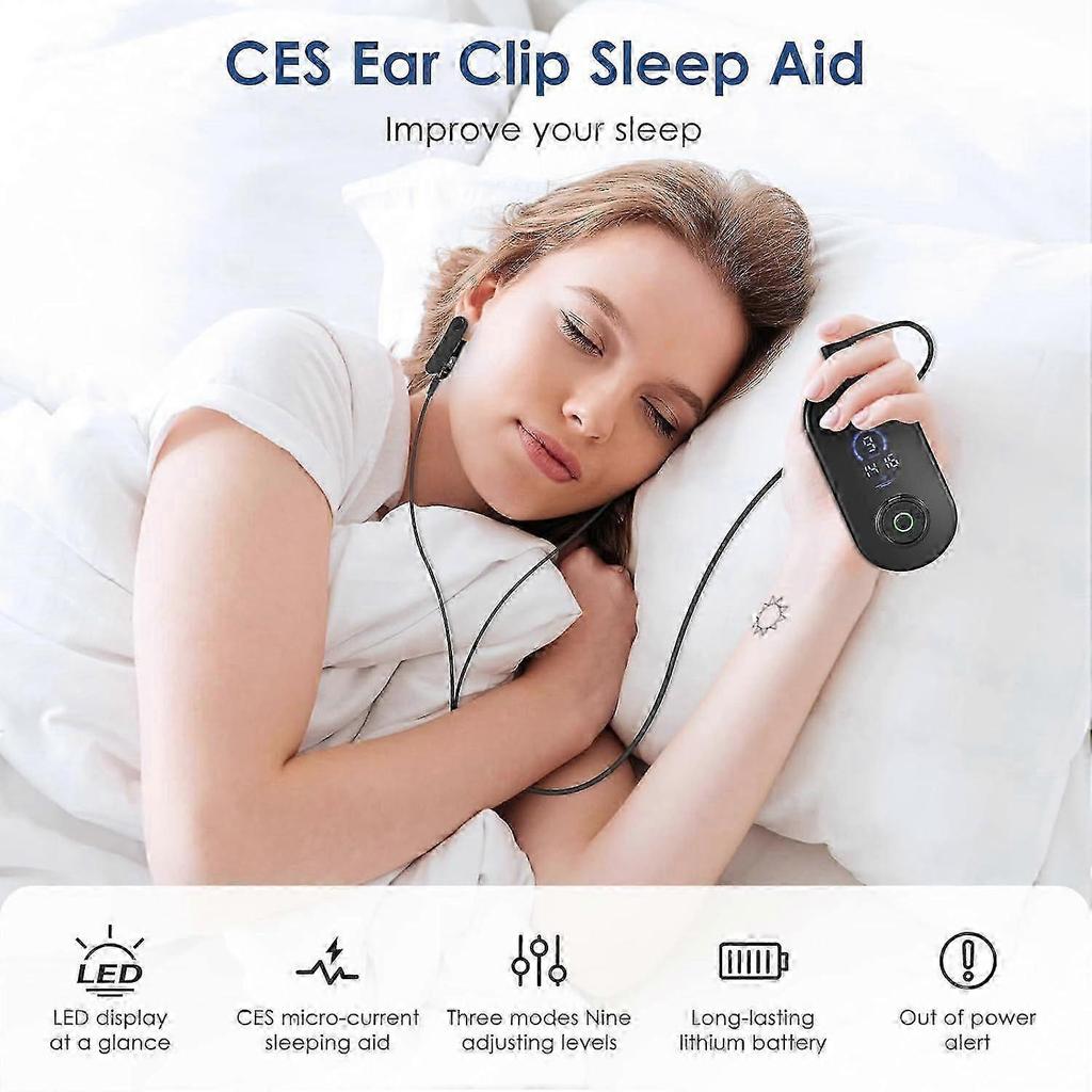 Nerve Stimulation Device with Ear Clips,Sleep Aids for Adults,Calm Carry Device for Insomnia Sleep with 3 Modes & 9-Level Adjustment