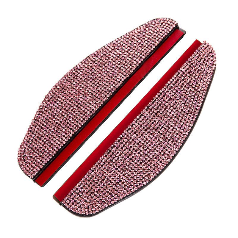 2Pcs PVC Car Rear View Mirror Sticker Rain Eyebrow Auto Mirror Rain Shield Cover Diamond Car Accessories Interior for Woman Men
