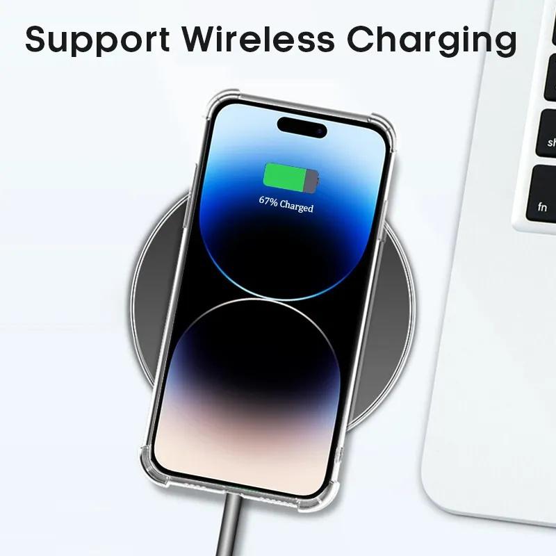 Shockproof Clear Phone Case For iPhone17 16 15 14 13 12 11 Pro Max 16 Plus 13 Mini X XR XS Max 6 6s 7 8 Plus SE Airbag Transparent Soft TPU Cover