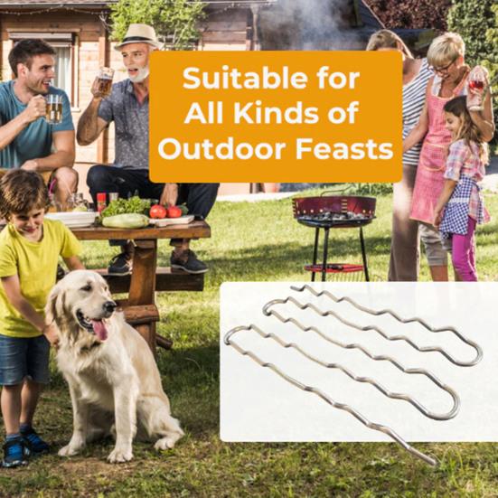 Grilovací rošt na válečcích z nerezové oceli pro klobásy a zeleninu pro rovnoměrně propečené jídlo Snadno čistitelný Nerezový venkovní grilovací nástroj