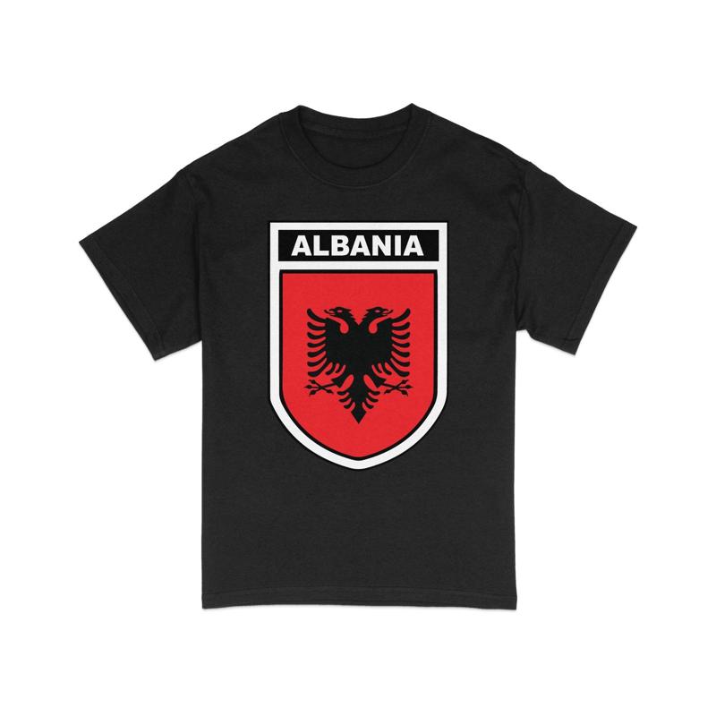 Albania Eagle Crest Shield T Shirt Patriotic Heritage Albanian Emblem Casual Wear