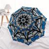 1pc Mandala Artwork Automatic Folding Umbrella, Portable & Foldable Design with 8 Ribs, Casual Outdoor Accessory Halloween and Christmas Gif