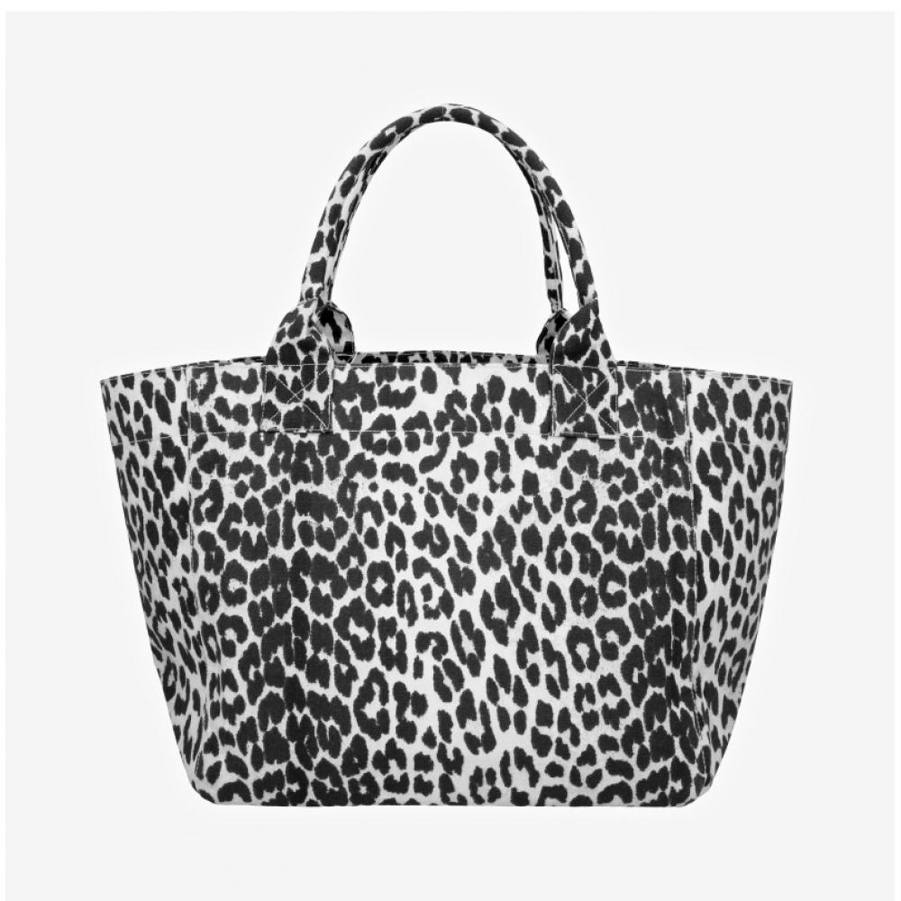 Ganni Leopard Print Medium Shopper Tote B2110040 018
