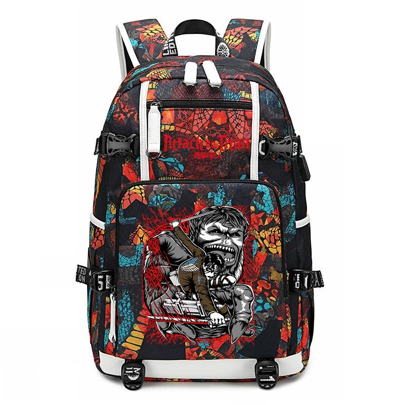 Attack On Titan Print School Backpack Large Capacity Casual Daypack for Boys Girls