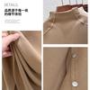 Double-sided German velvet semi-turtleneck bottoming shirt for women's autumn and winter models with velvet thickened warm long-sleeved top