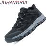 Men's Hiking Shoes Outdoor Breathable Mountain Climbing Shoes Anti-slip Camping Hunting Walking Shoes Lace Up Tourism Sneakers