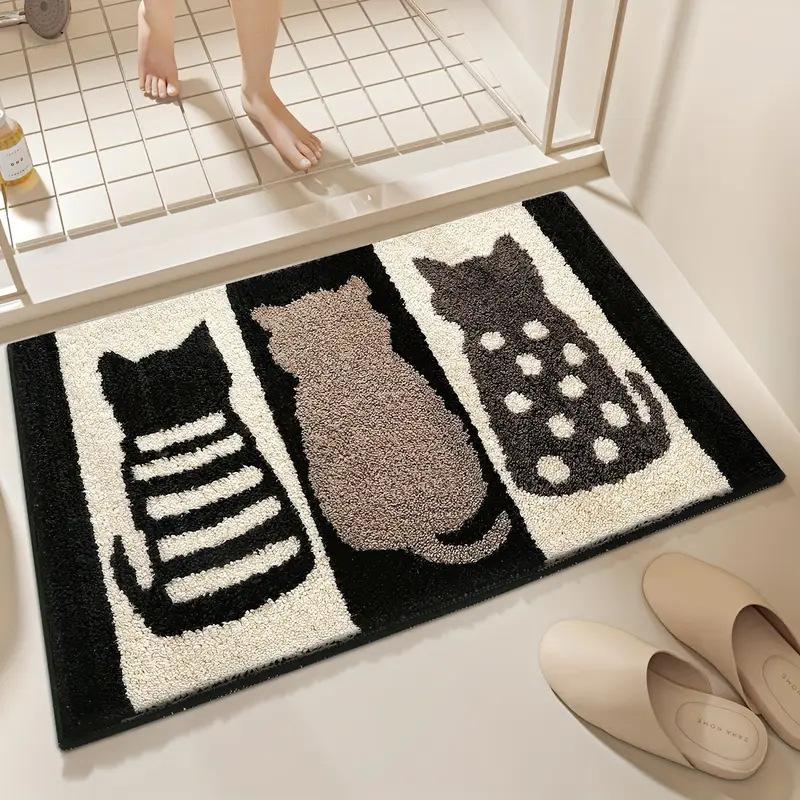 Bathroom Door Water Absorbent Floor Mat Home Cute Animal Pattern Non Slip Rug Toilet Entryway Foot Mat For Bathroom Use