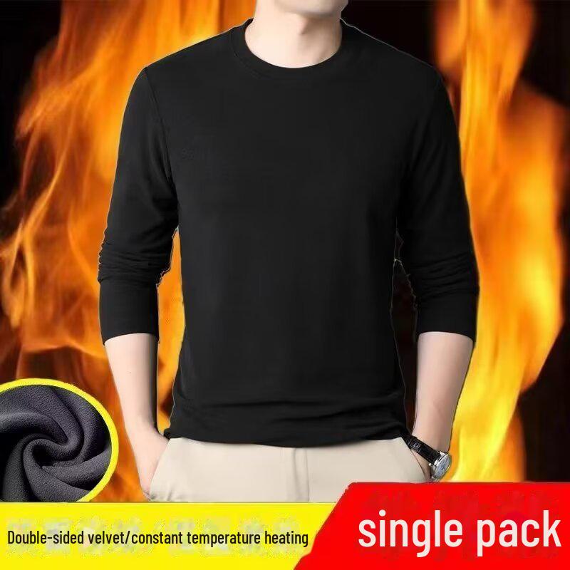 

Мужская немецкая бархатная футболка с длинным рукавом и полувысоким воротником на осень/зиму 5XL