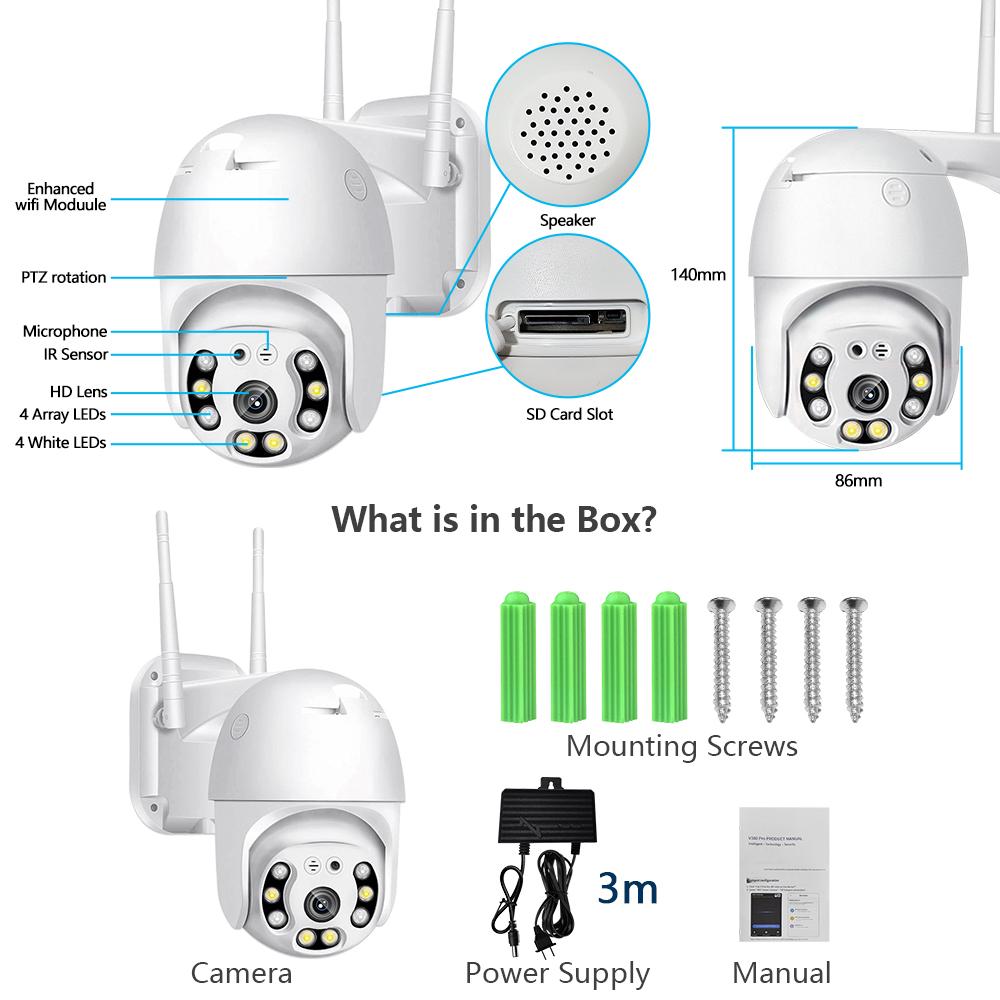 Cheap Tnnian 4G SIM Card Surveillance Camera iCSee 5MP Waterproof Outdoor PTZ IP Camera Alexa AI