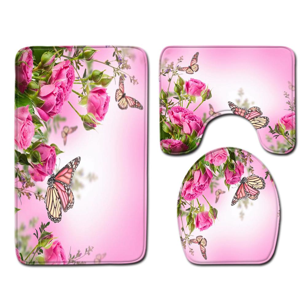 Bathroom Floor Mat Bathroom Mat Toilet Three-Piece Set