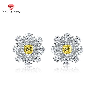 Luxus Frauen Weiß Zirkon Stud Ohrringe Hochzeit Engagement Party Geschenk